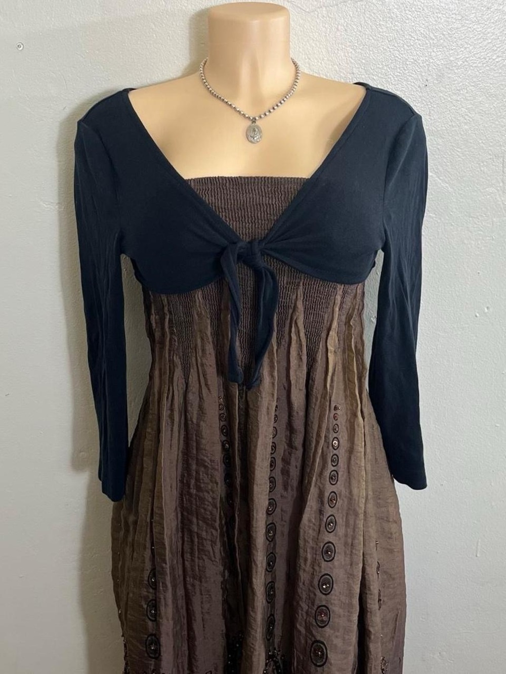 Brown Lapis boho midi dress